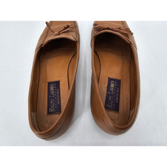 Ralph Lauren Purple Label Women's Quillis Loafer Brown Sz 7 1/2 Made In Italy - Picture 6 of 12
